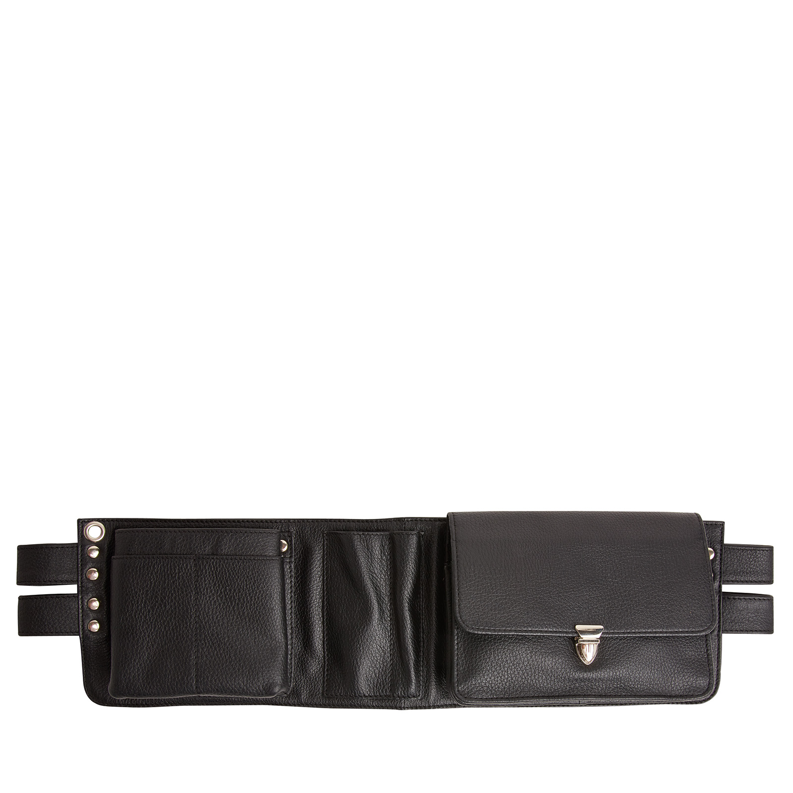Menzo Kelnerriem van echt leer, riem voor kelnertassen, extra brede kelnerriem, riem voor dames en heren, zwart, 85 cm
